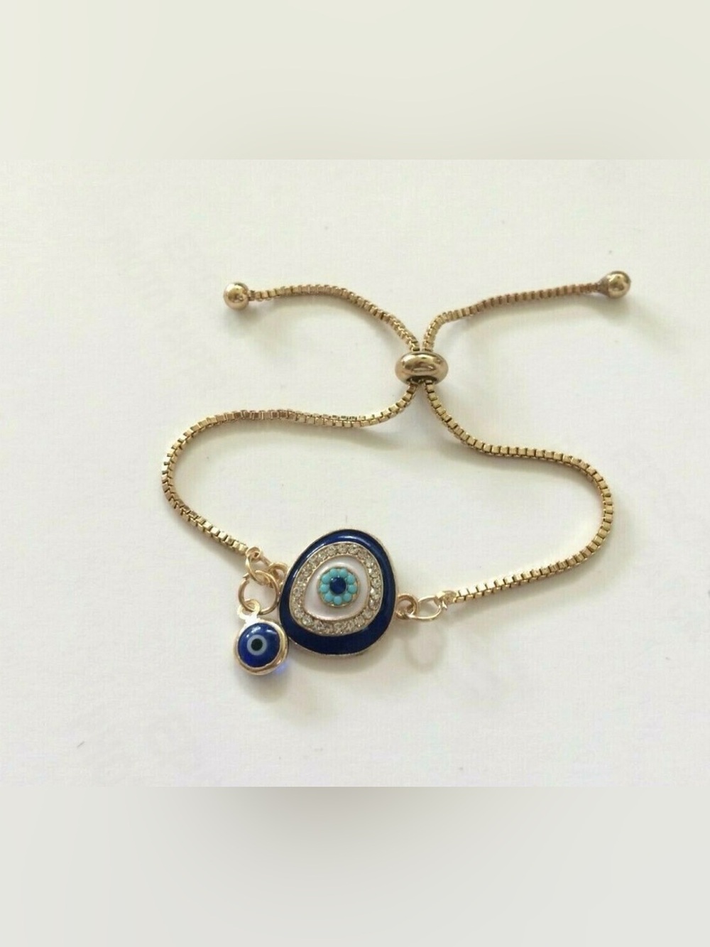 Evil Eye Adjustable Bracelet 18K Gold Plated - Picture 2 of 3